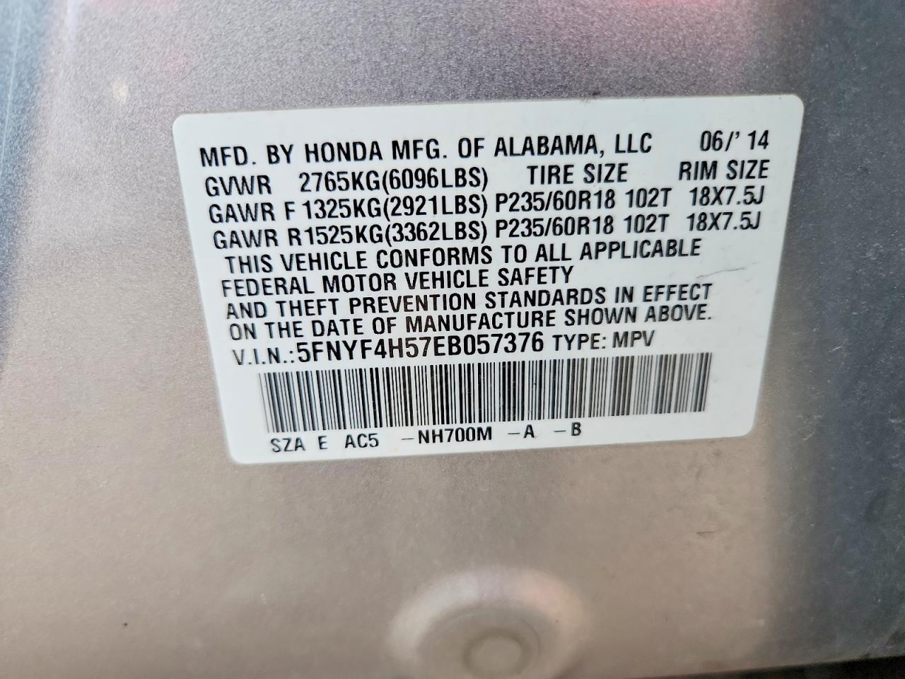 2014 Honda Pilot exl