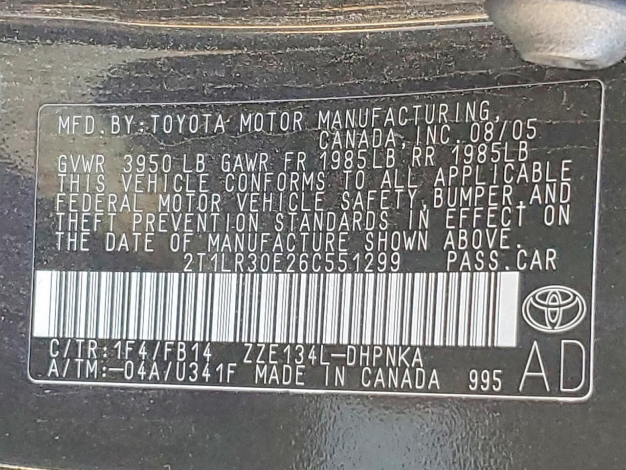 2006 Toyota Corolla Matrix Base