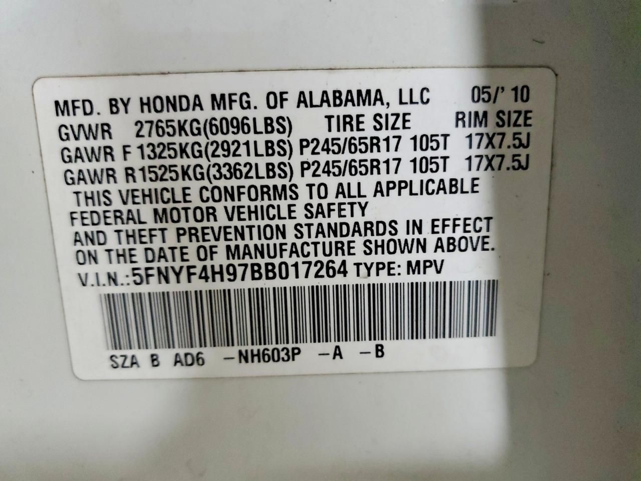 2011 Honda Pilot Touring