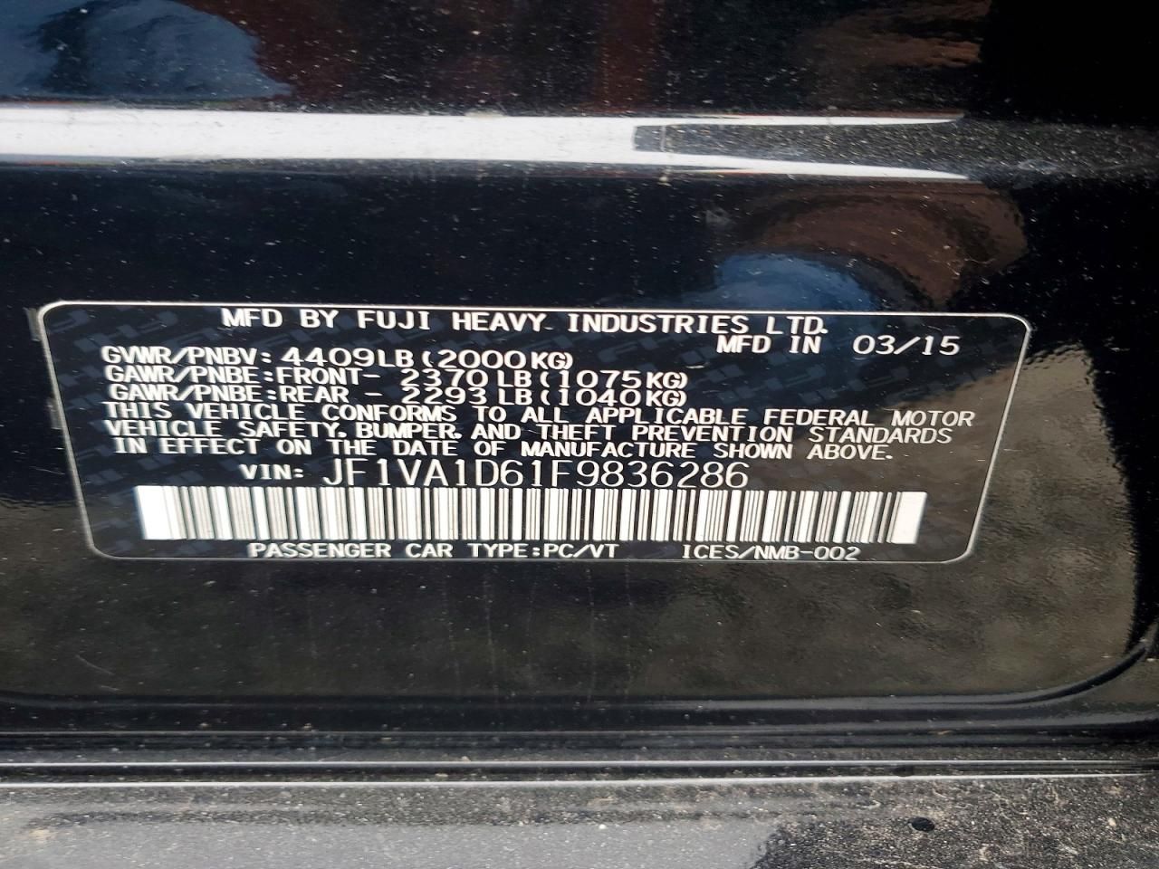 2015 Subaru Wrx Premium