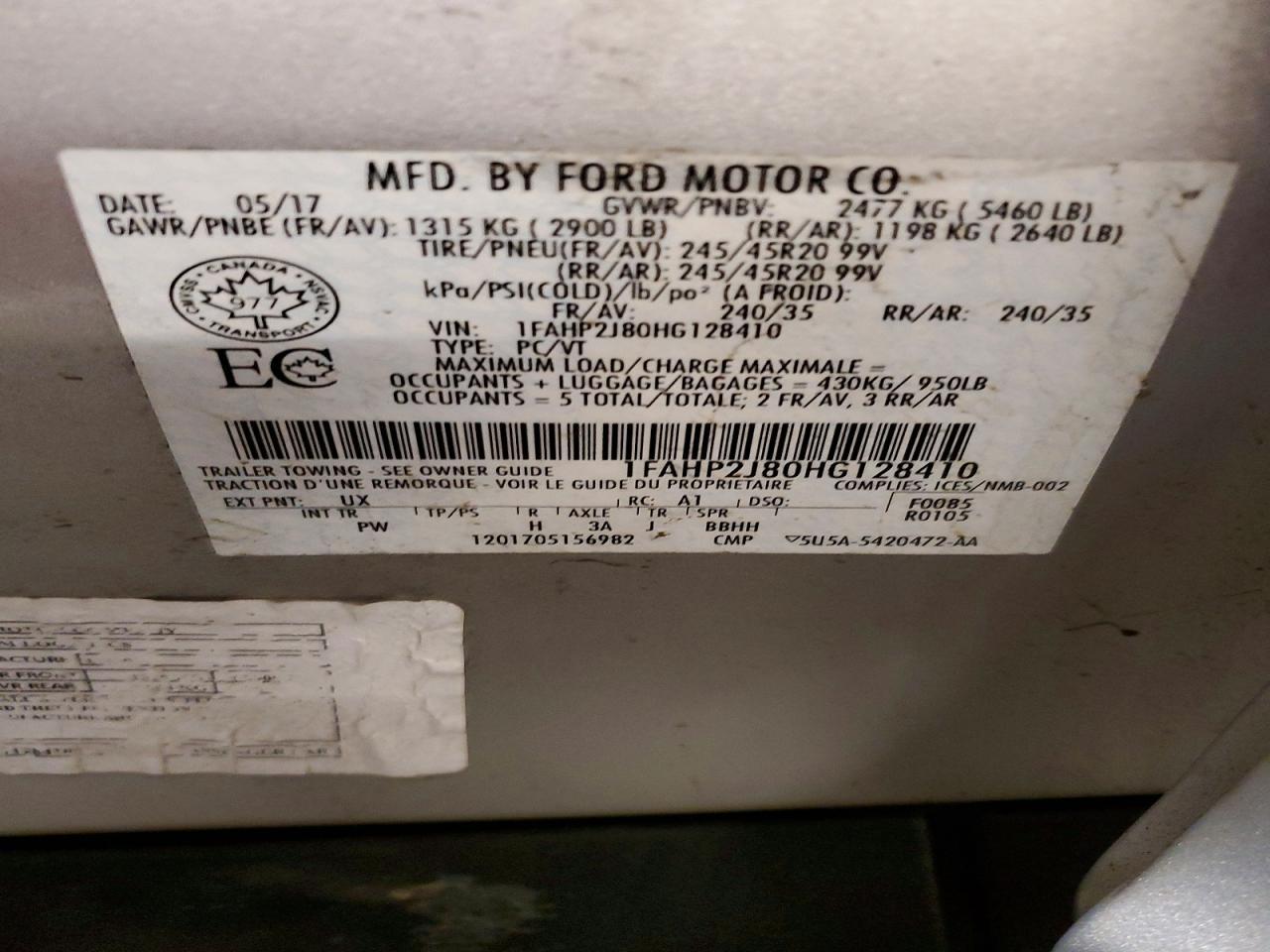 2017 Ford Taurus Limited