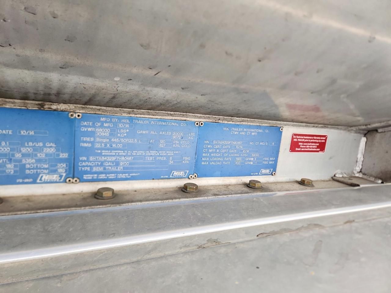 2015 Heil Tank Trailer