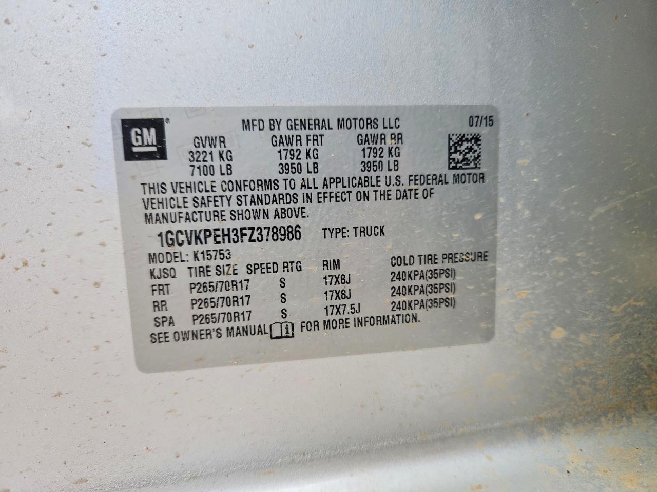 2015 Chevrolet Silverado K1500