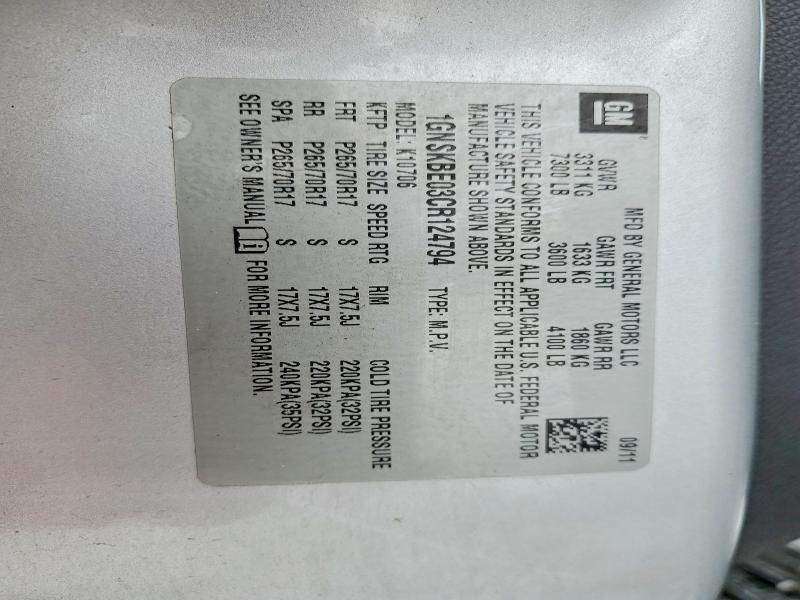 2012 Chevrolet Tahoe K1500 lt