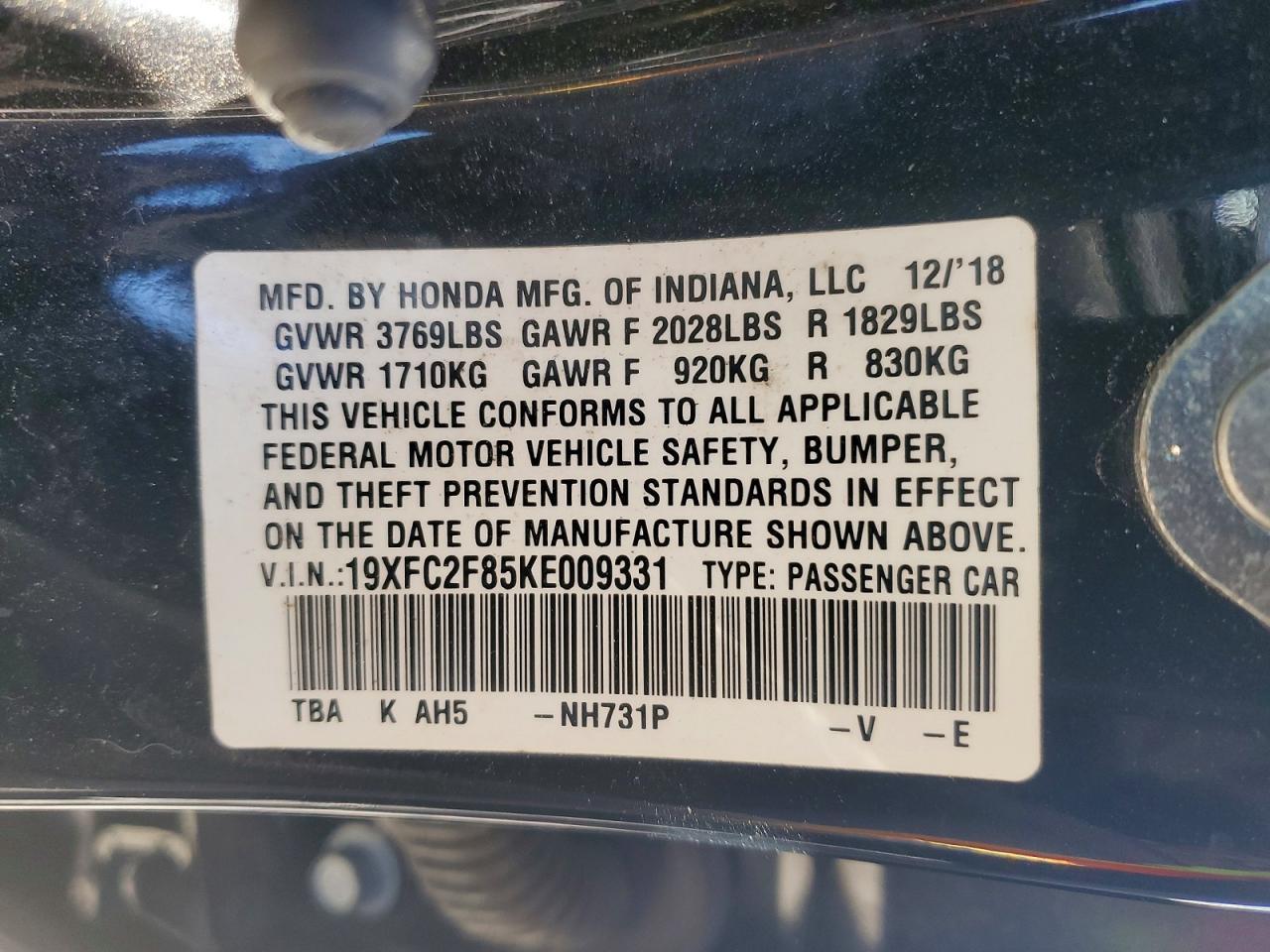 2019 Honda Civic Sport