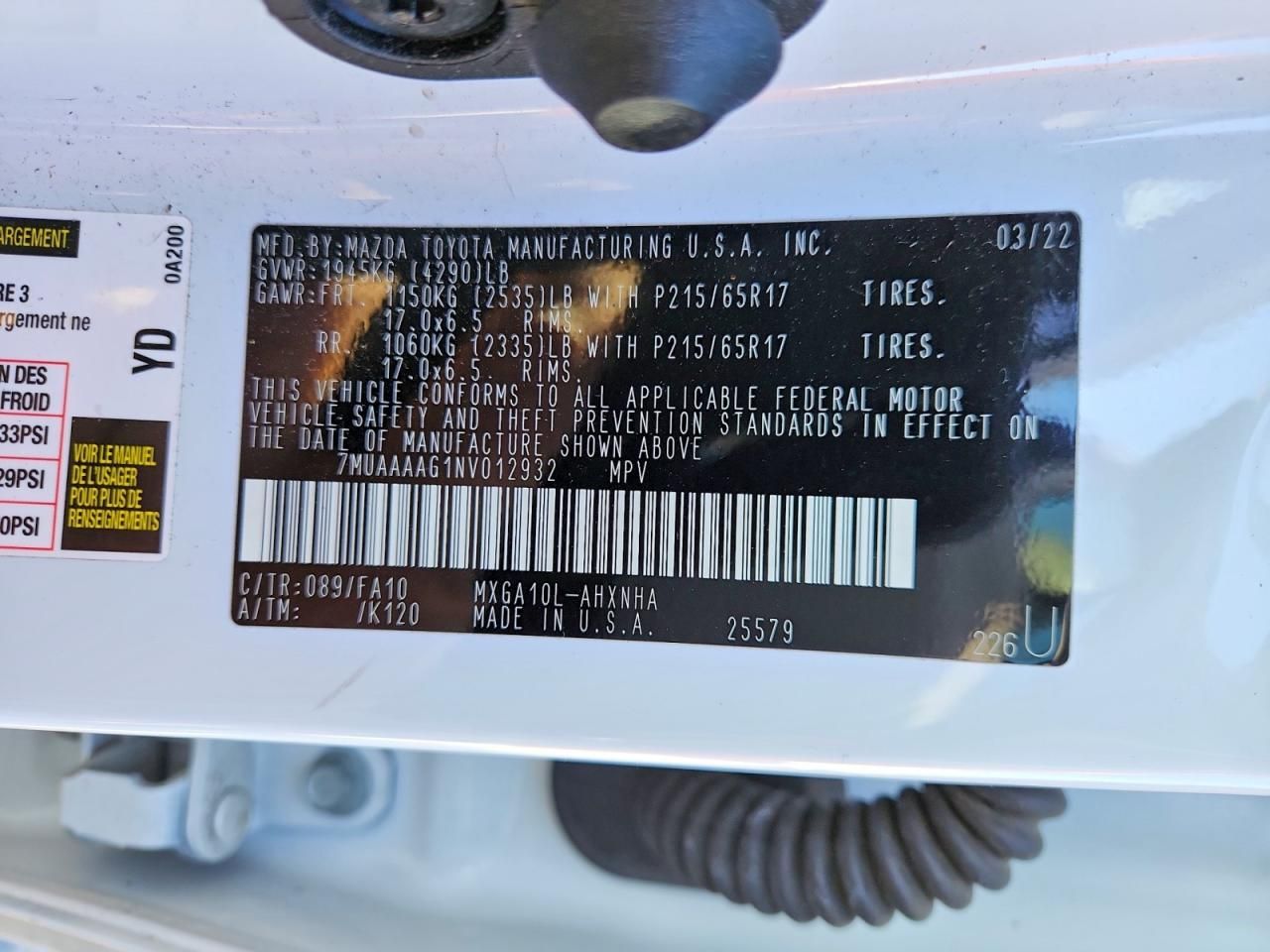 2022 Toyota Corolla Cross l