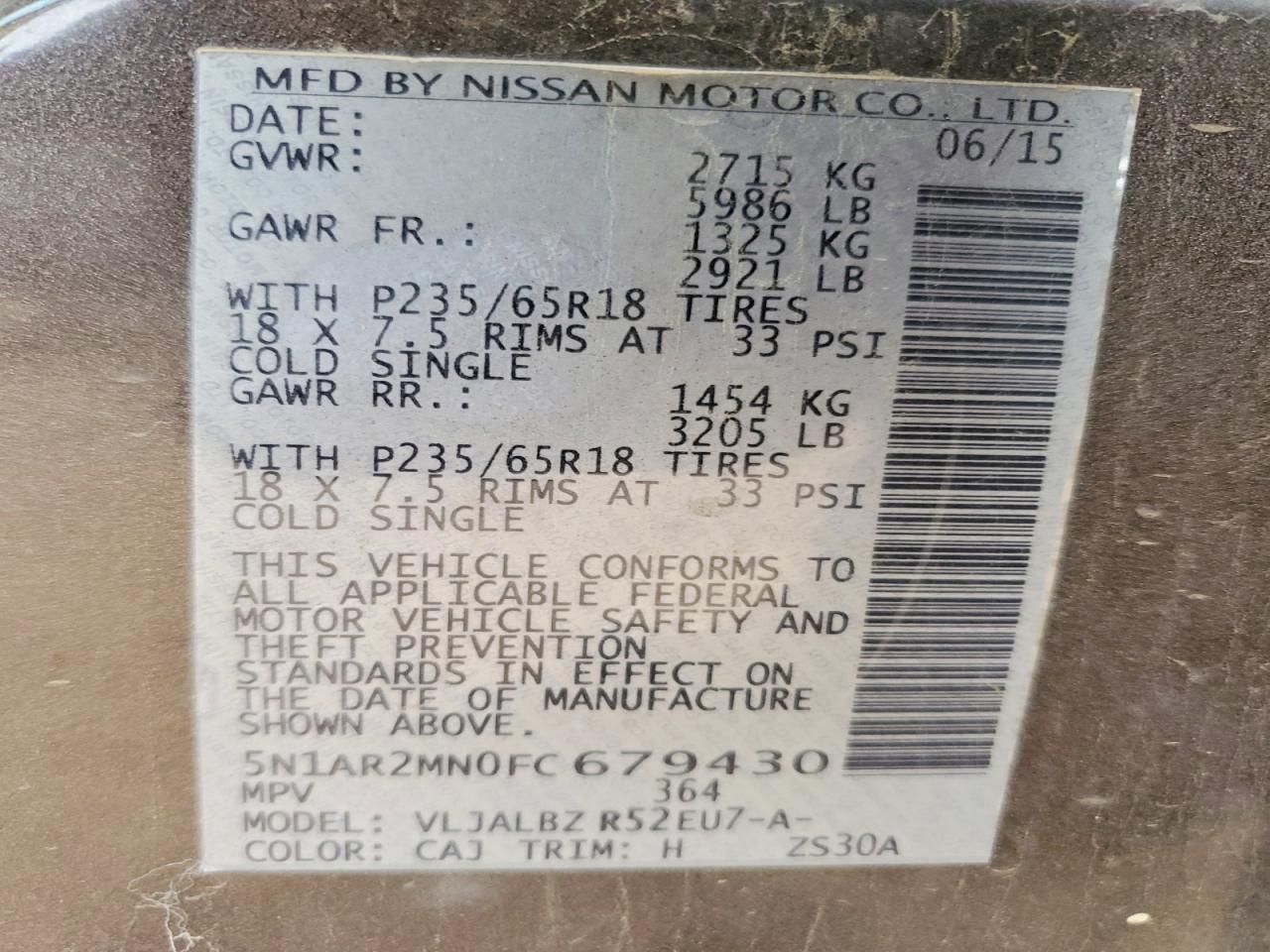 2015 Nissan Pathfinder s