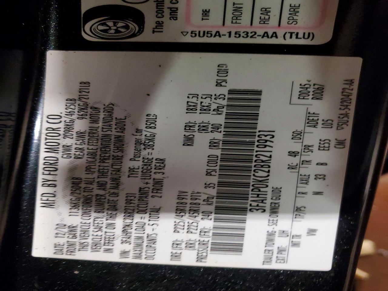 2011 Ford Fusion Sport