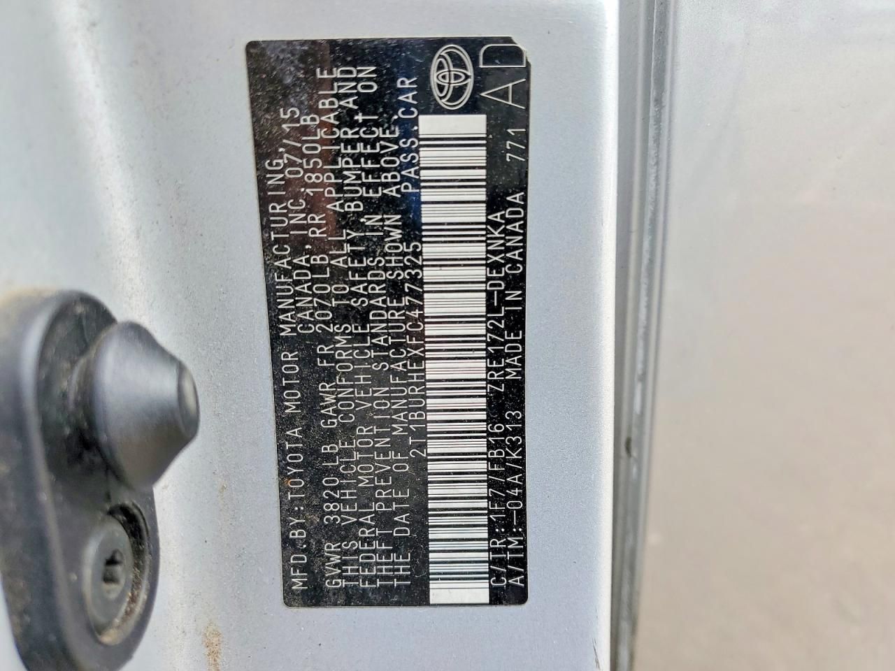 2015 Toyota Corolla l