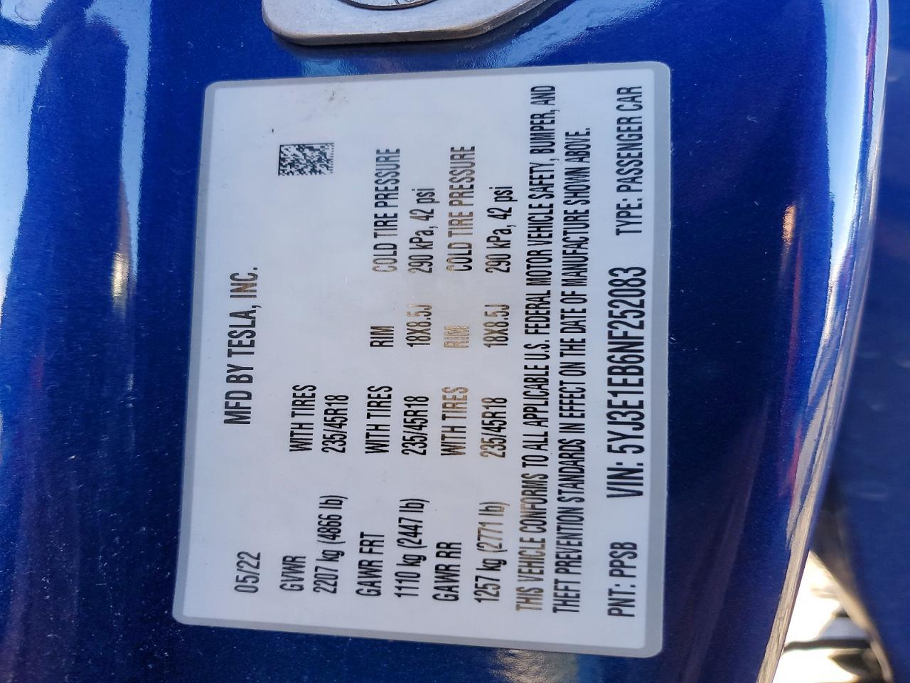 2022 Tesla Model 3