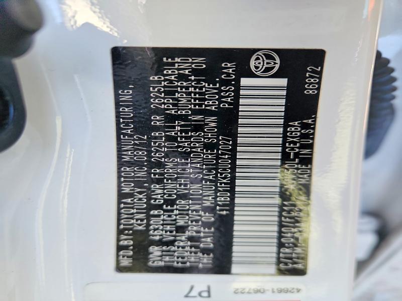 2012 Toyota Camry Hybrid