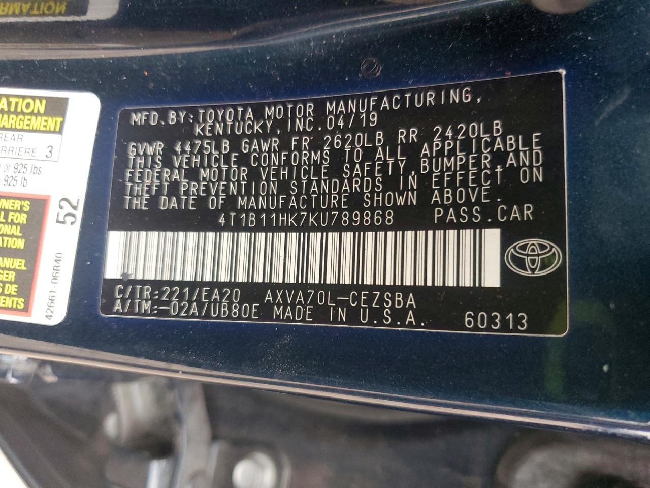 2019 Toyota Camry l