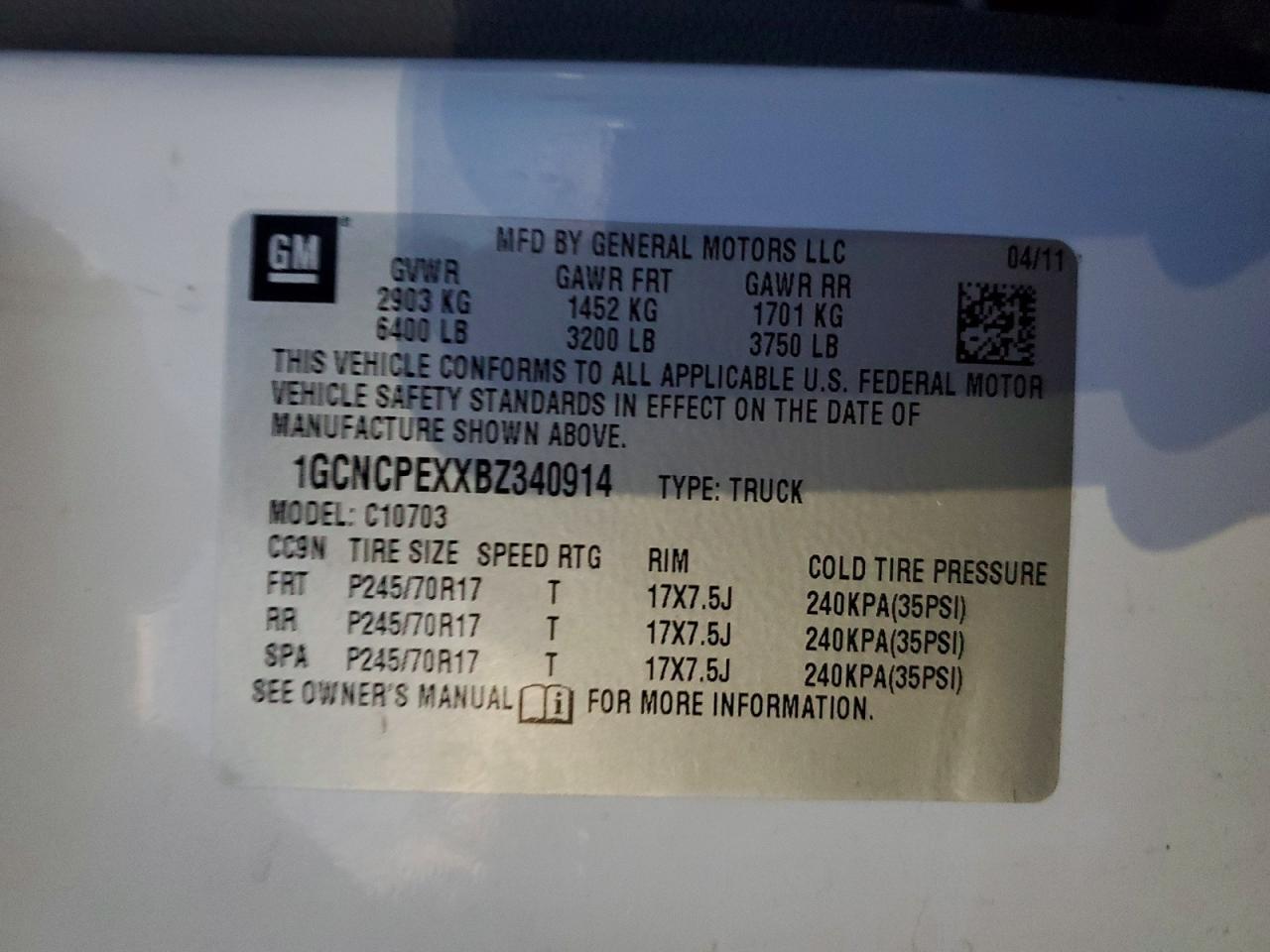 2011 Chevrolet Silverado C1500