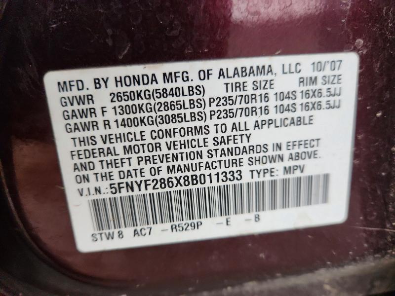 2008 Honda Pilot exl