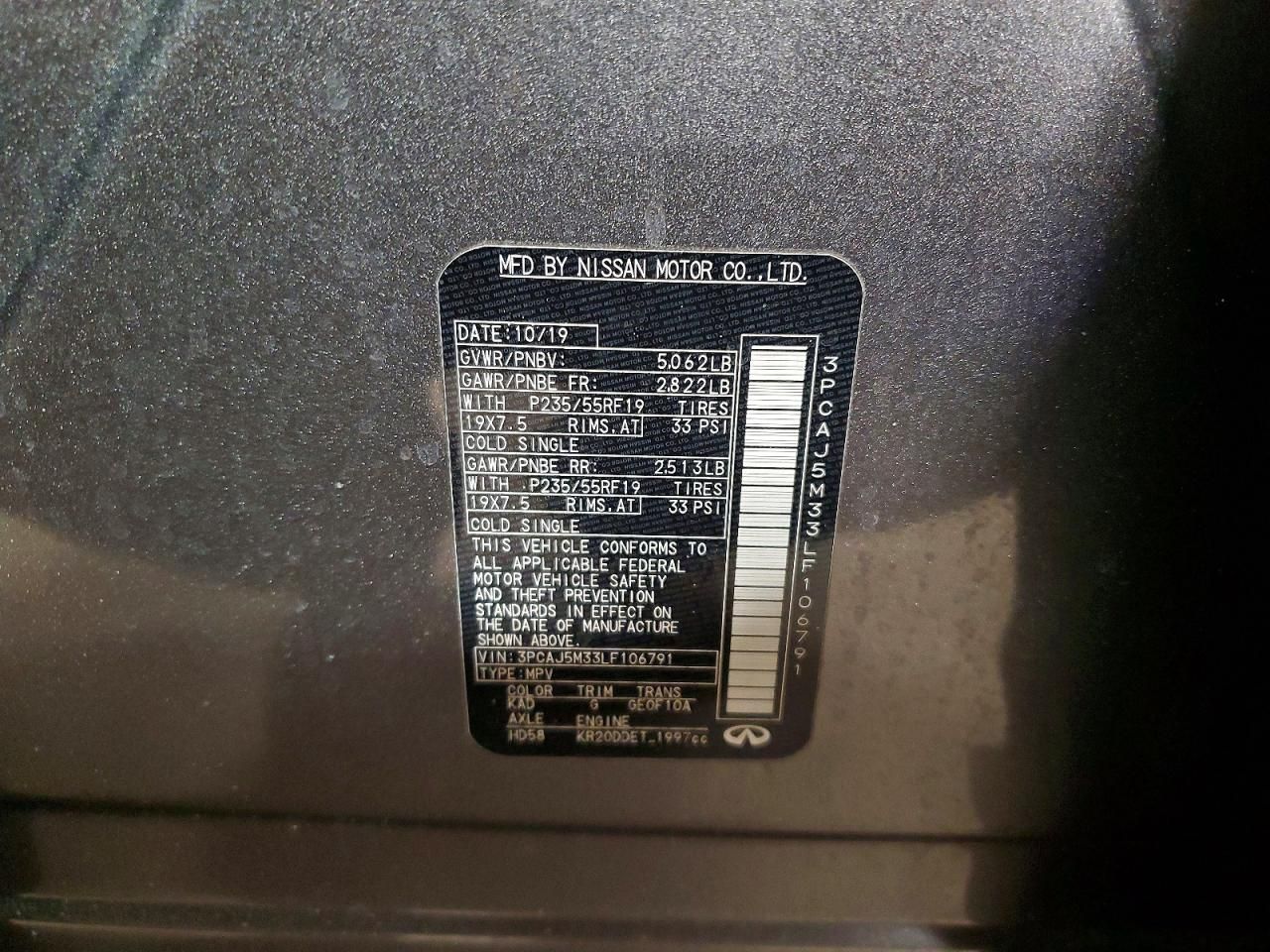 2020 Infiniti Qx50 Pure