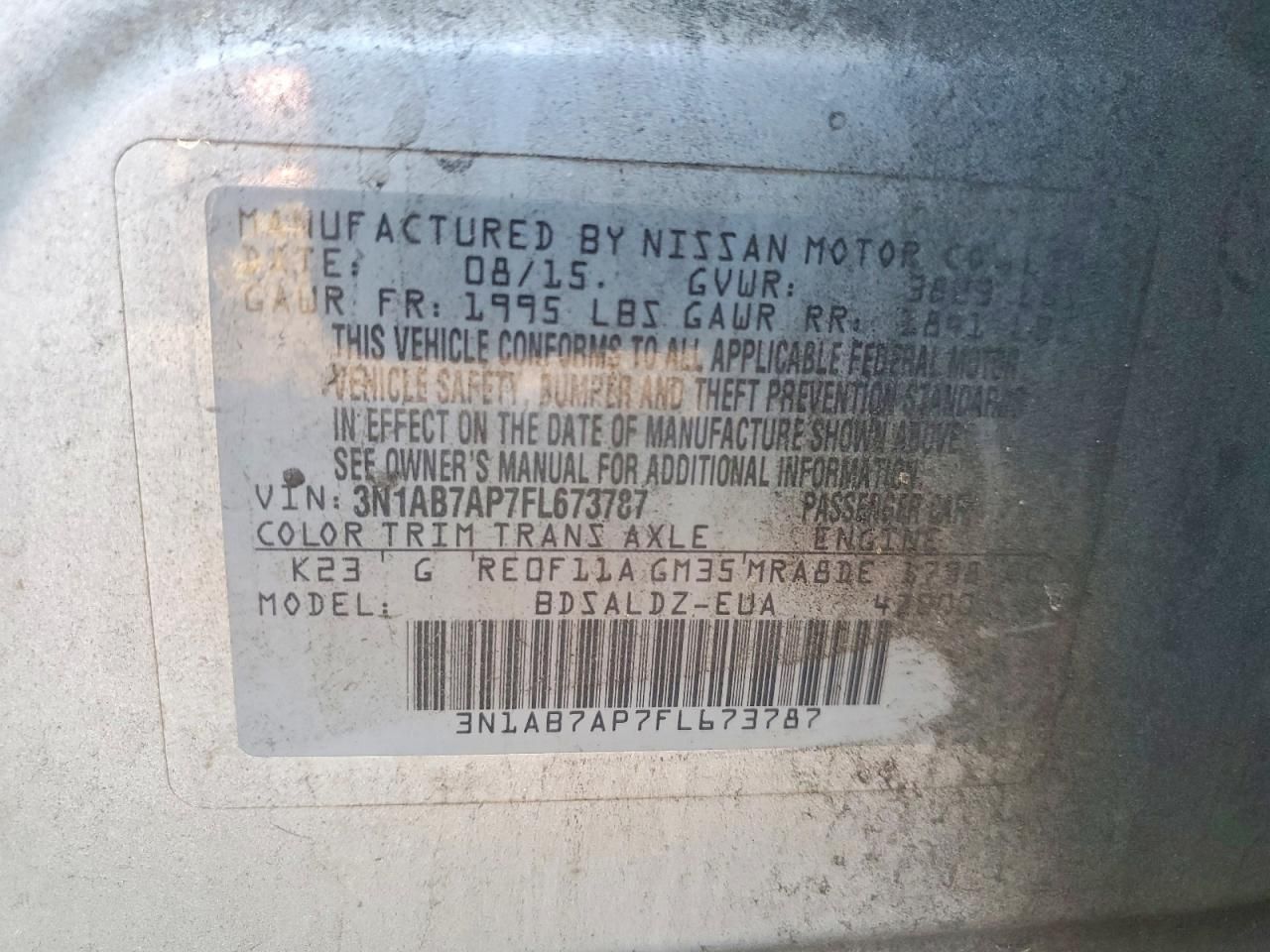 2015 Nissan Sentra s