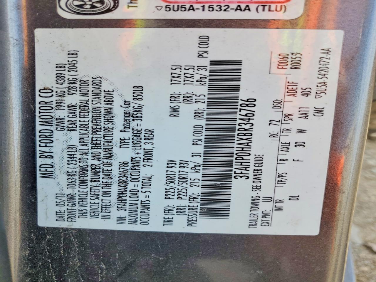 2011 Ford Fusion se