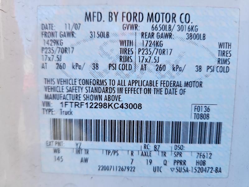 2008 Ford F150 W/knapheide Knap kap