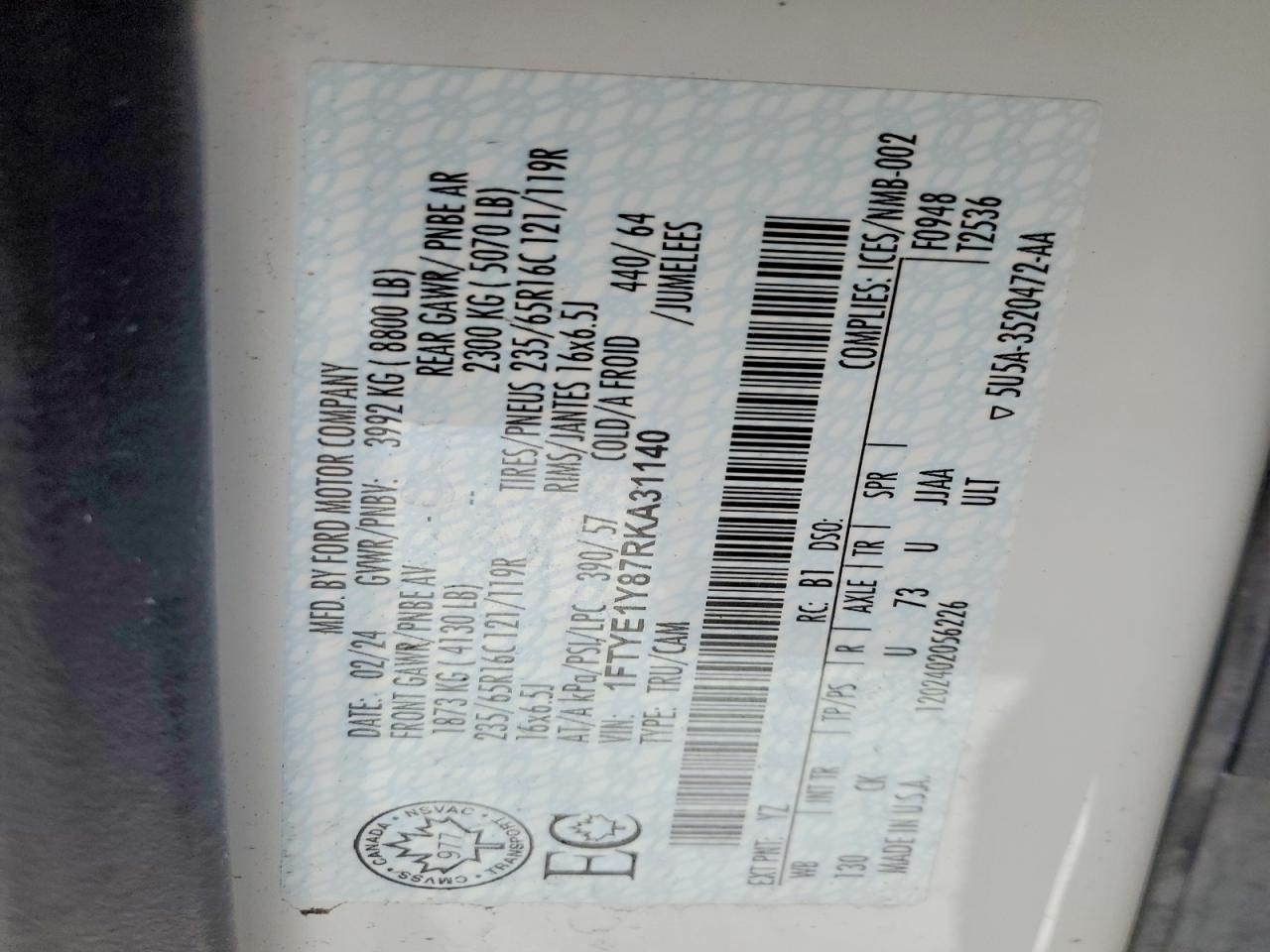 2024 Ford Transit T-150