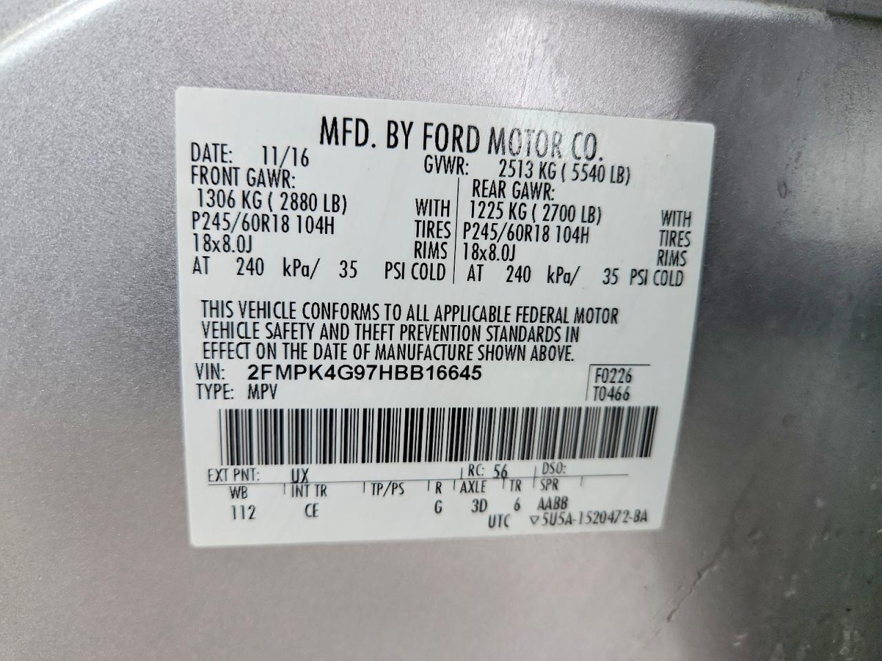 2017 Ford Edge se