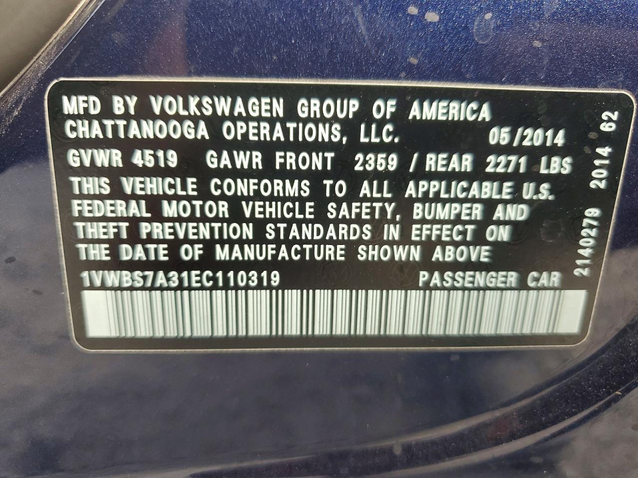 2014 Volkswagen Passat se