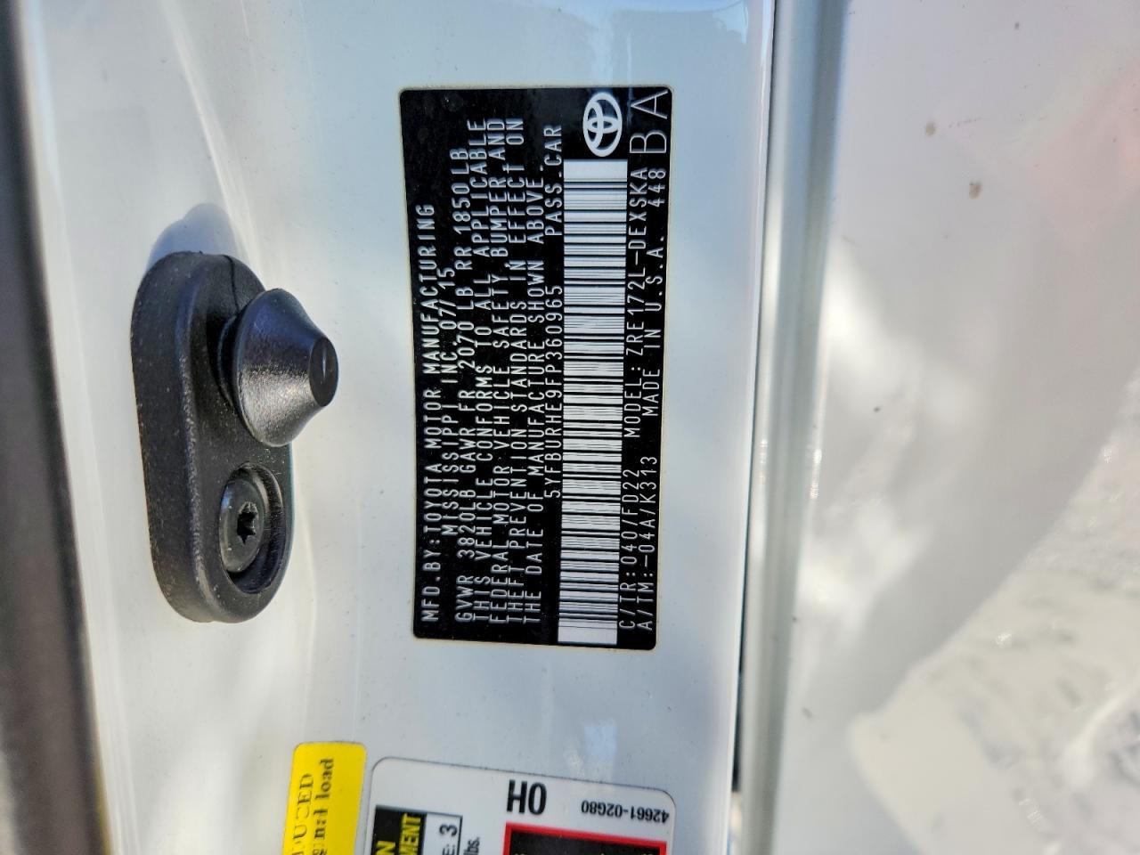 2015 Toyota Corolla l