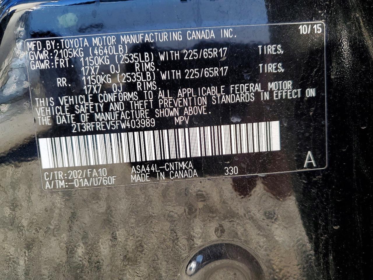 2015 Toyota Rav4 xle