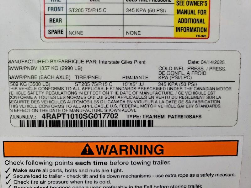 2025 Interstate PATR610SAFS Enclosed Cargo Trailer