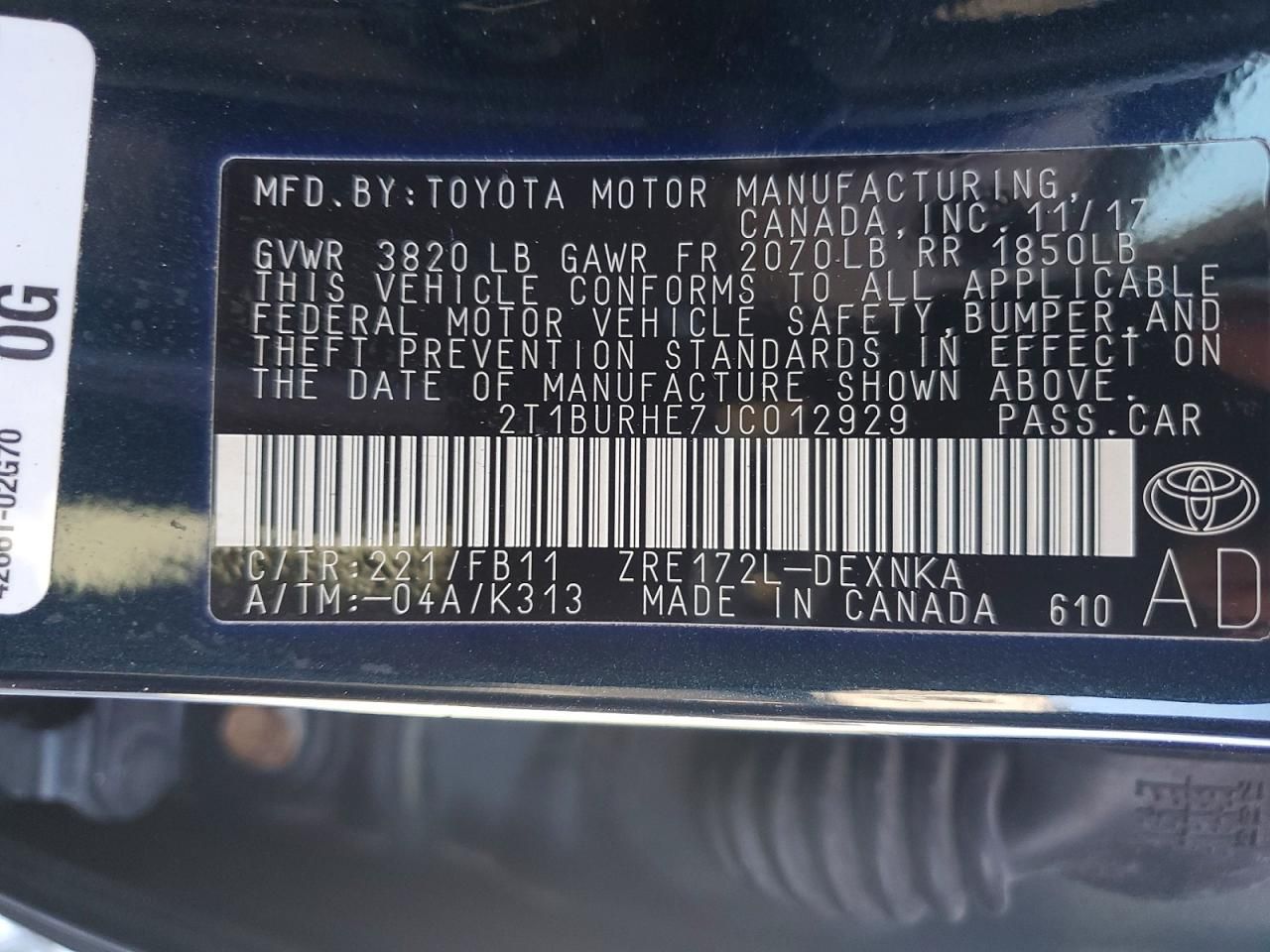 2018 Toyota Corolla l