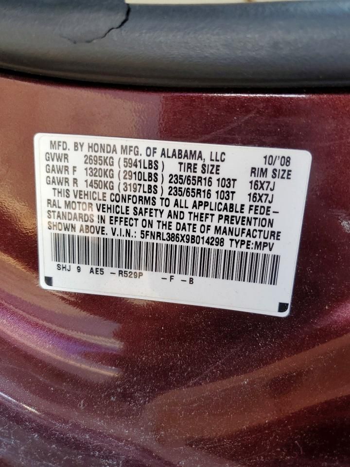 2009 Honda Odyssey exl