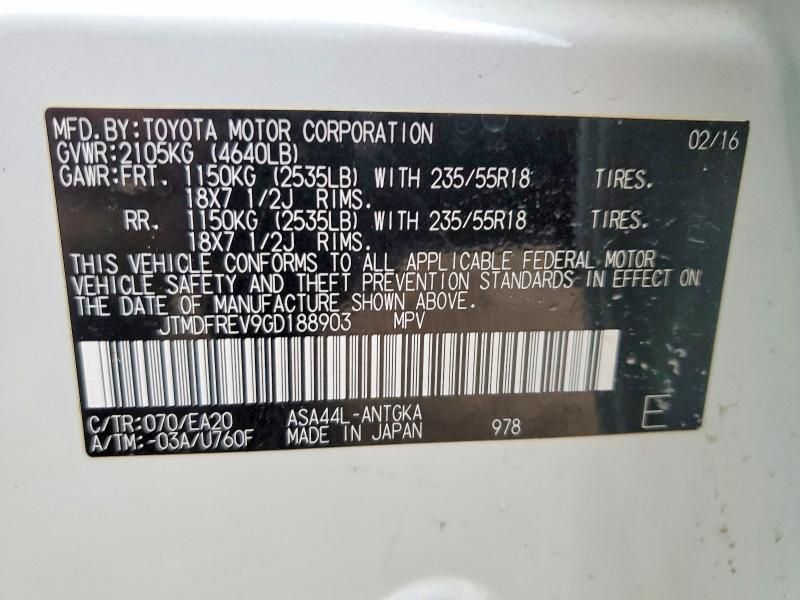 2016 Toyota Rav4 Limited