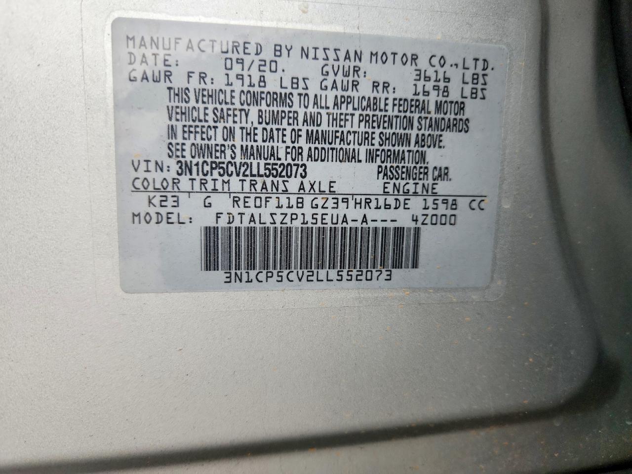 2020 Nissan Kicks sv