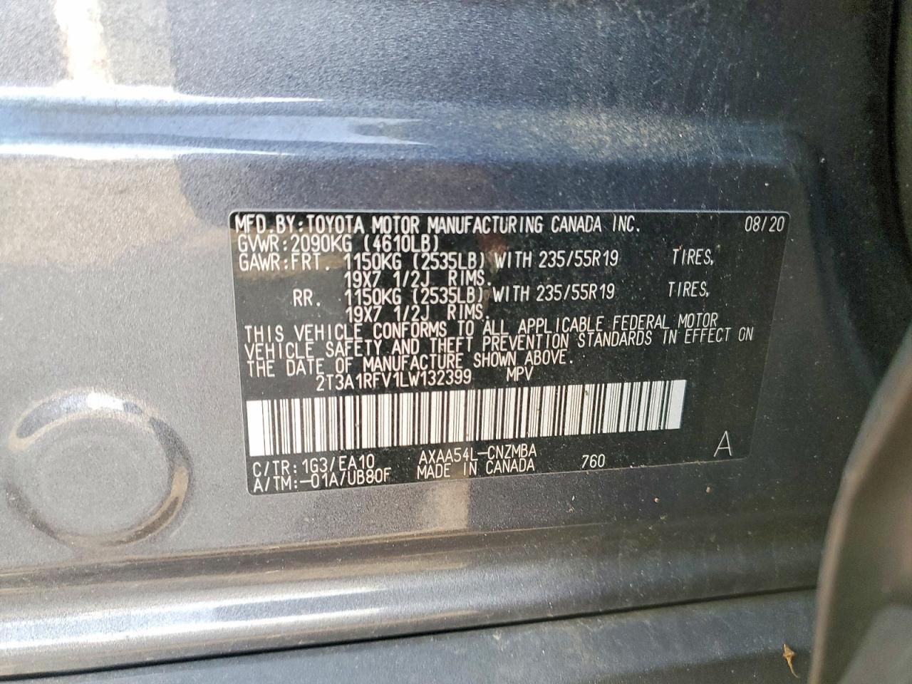 2020 Toyota Rav4 xle Premium