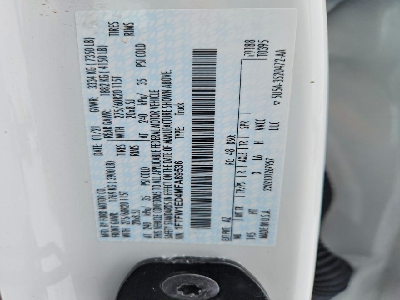 2021 Ford F150 Supercrew