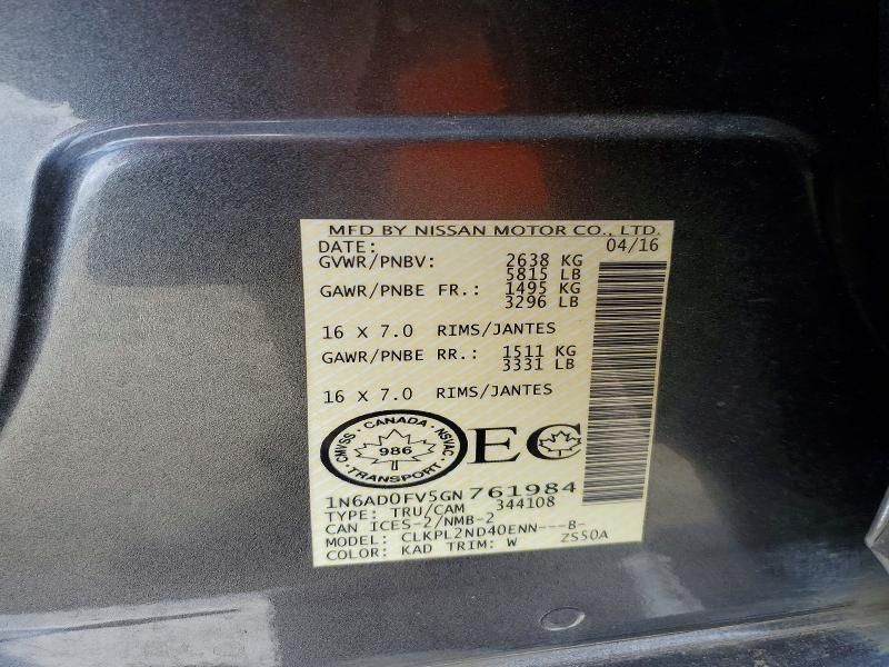 2016 Nissan Frontier sv