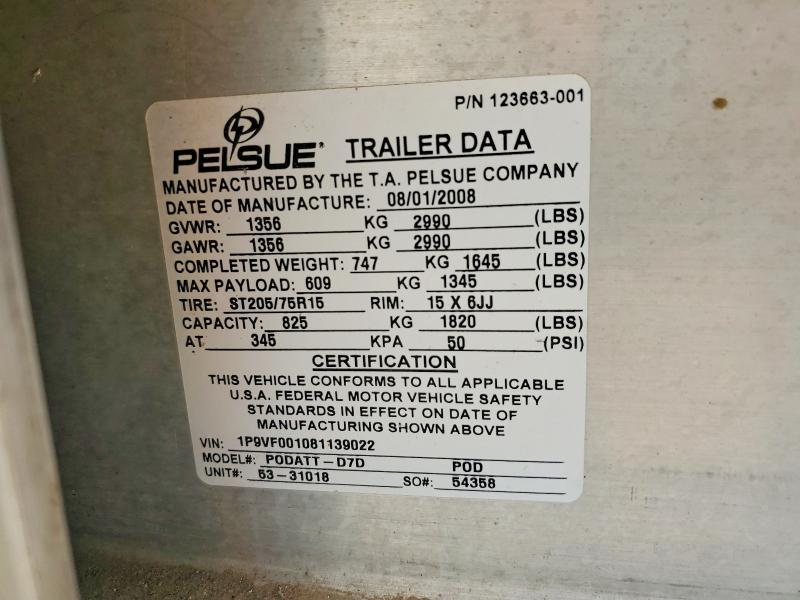 2009 Pelsue Podatt-D7D Fiber Optic Splicing Trailer