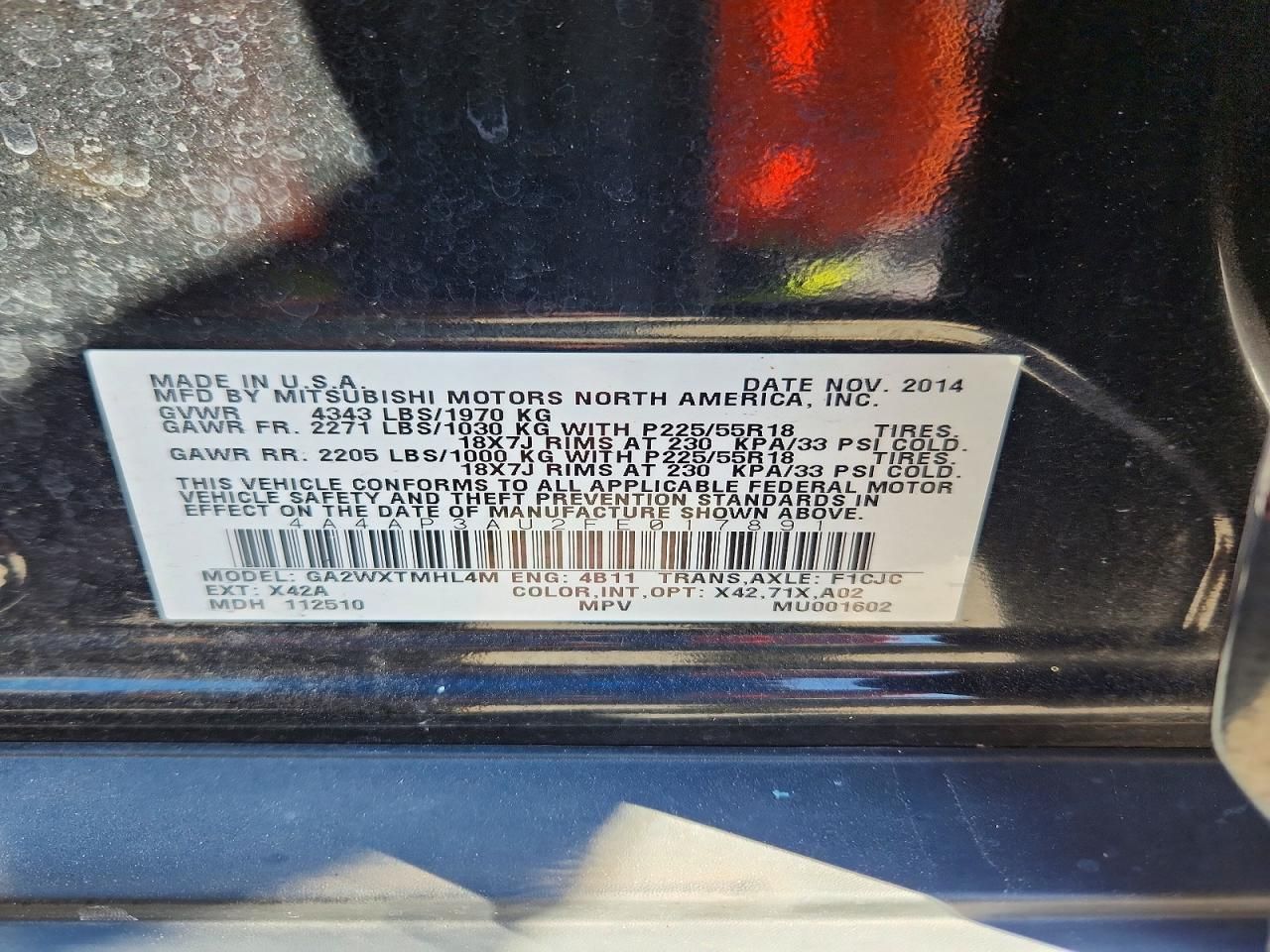 2015 Mitsubishi Outlander Sport es