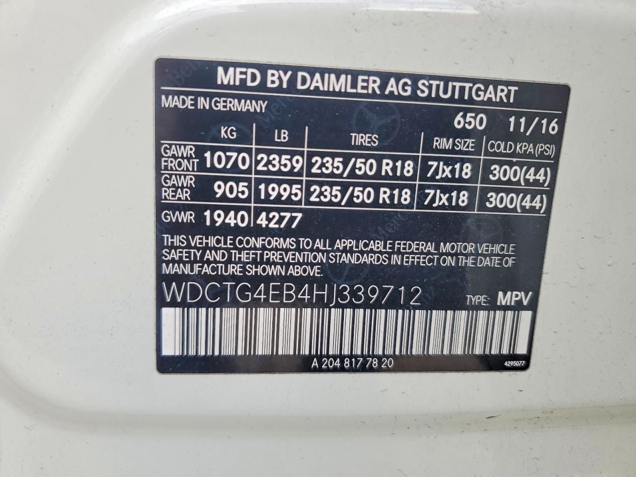 2017 Mercedes-Benz Gla 250