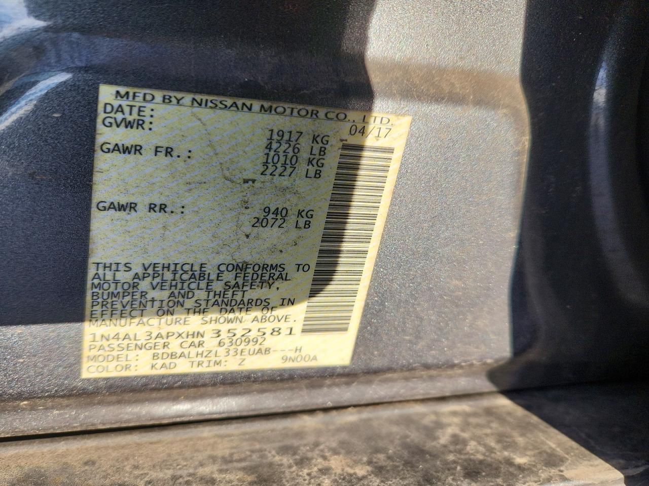 2017 Nissan Altima 2.5