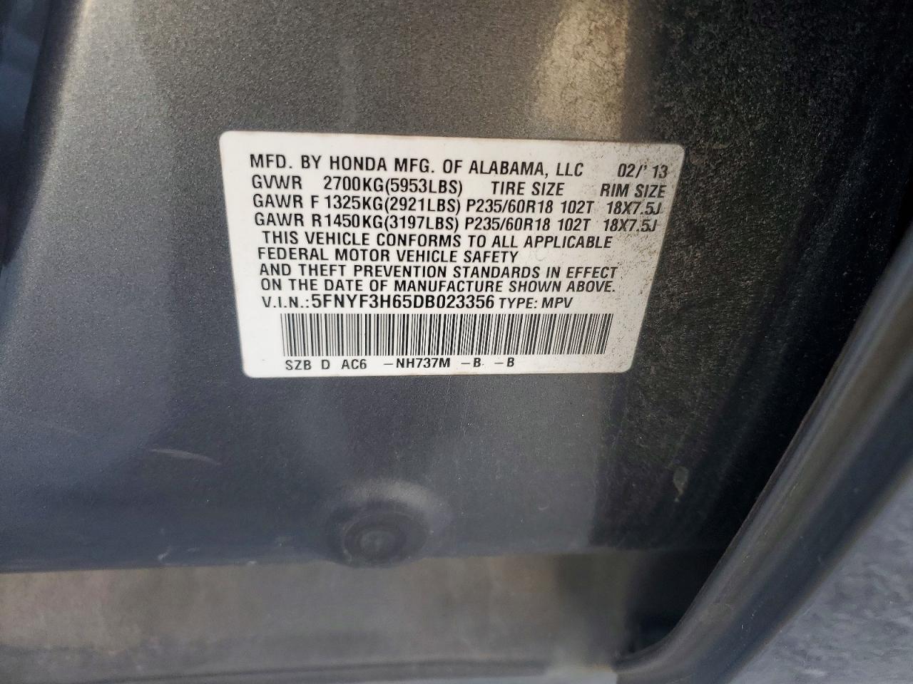 2013 Honda Pilot exl