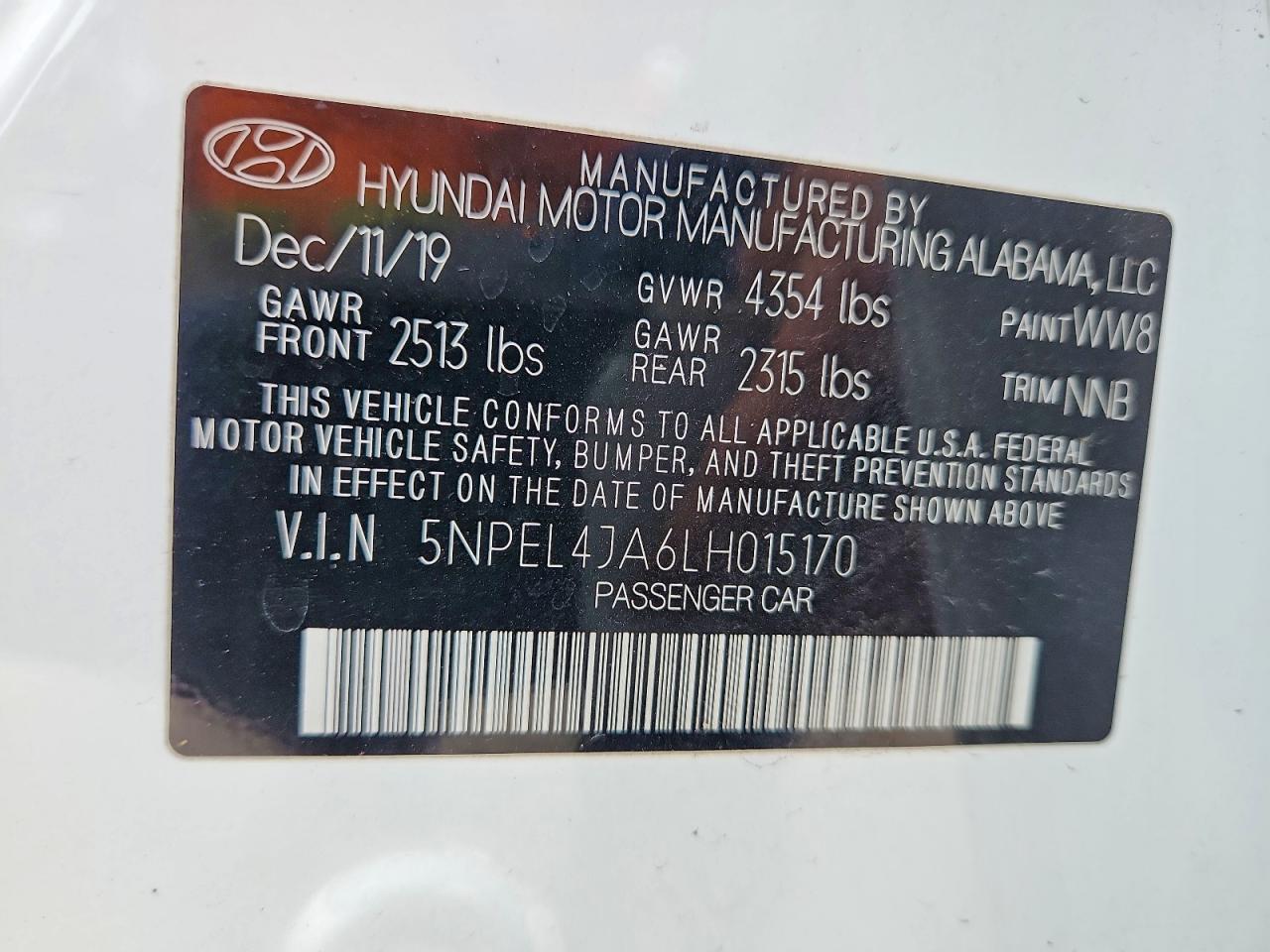 2020 Hyundai Sonata sel