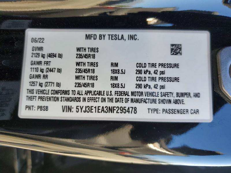 2022 Tesla Model 3