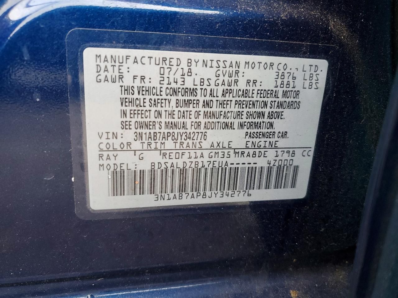 2018 Nissan Sentra s