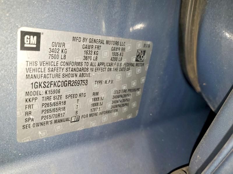 2016 GMC Yukon xl K1500 sle