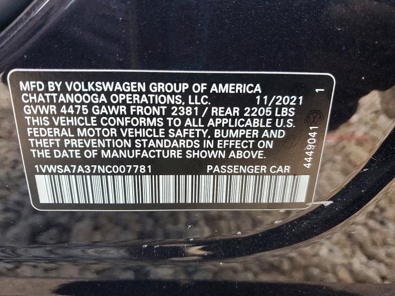 2022 Volkswagen Passat se