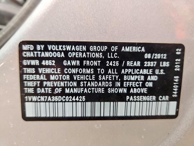 2013 Volkswagen Passat sel