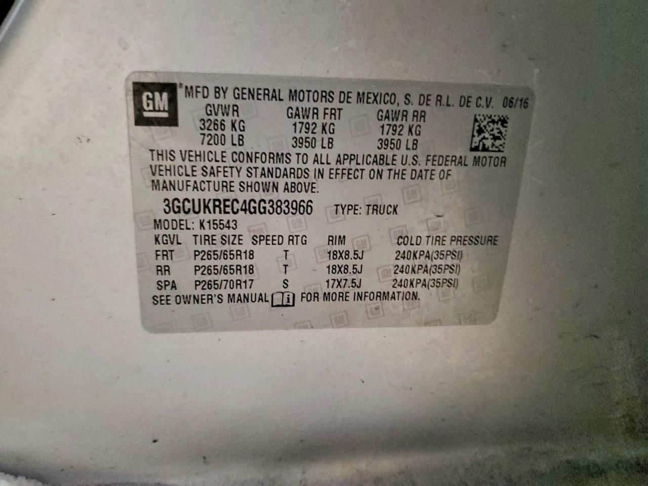 2016 Chevrolet Silverado K1500 lt