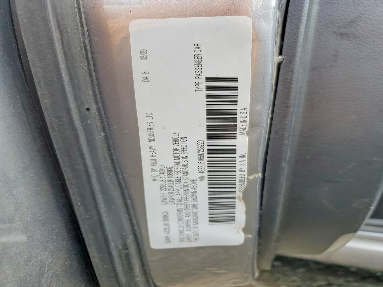 2009 Subaru Legacy 2.5i