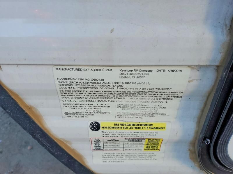 2019 Keystone 2019 Keys Coleman-Camper