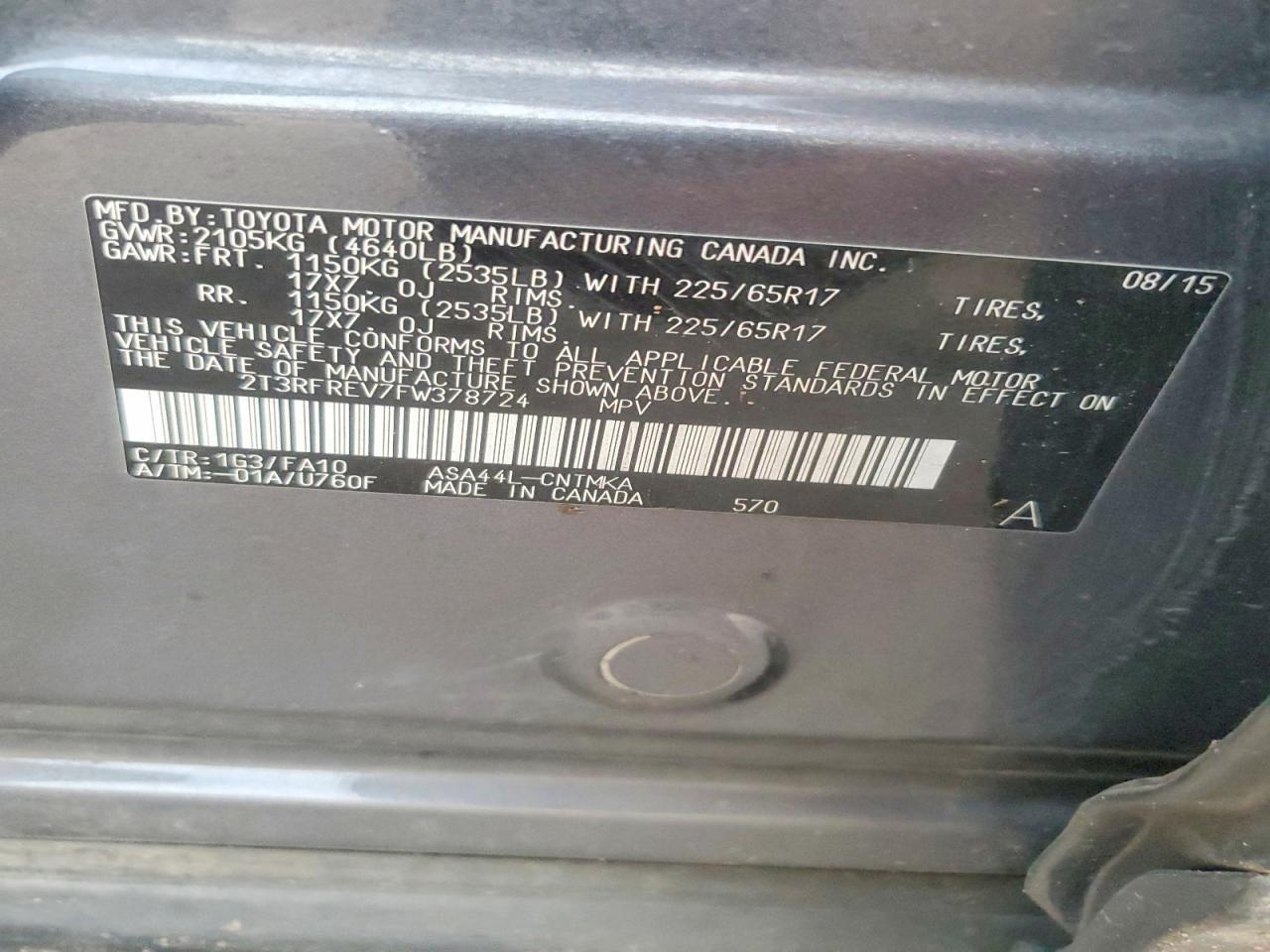 2015 Toyota Rav4 xle